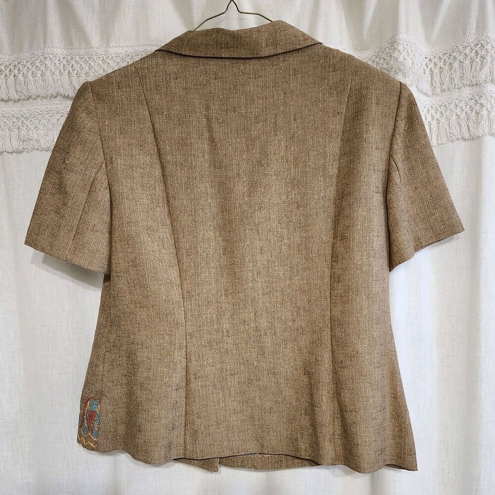 Boho Southwestern Vintage Top Womens 14 Embroidered Hem Cottagecore 90s Y2K - Picture 6 of 16